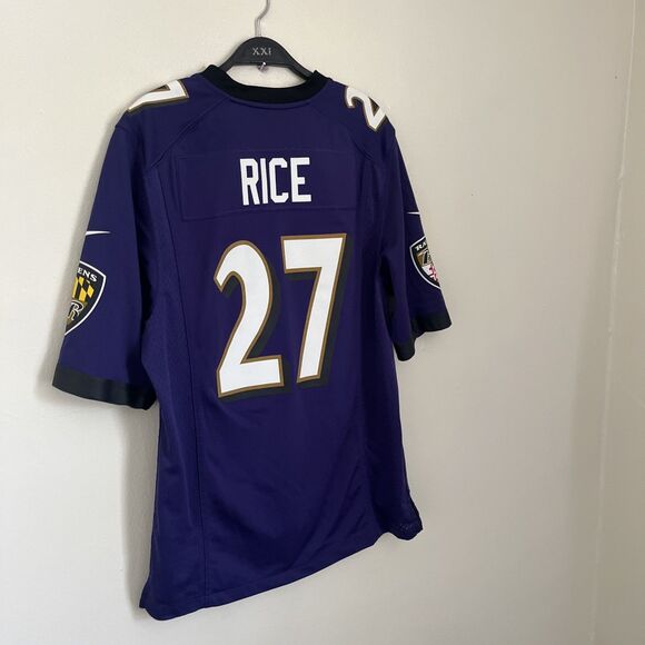 NIKE NFL On Field Official Baltimore Ravens 27 Ray Rice Jersey, Purple- Men’s S - Picture 9 of 9